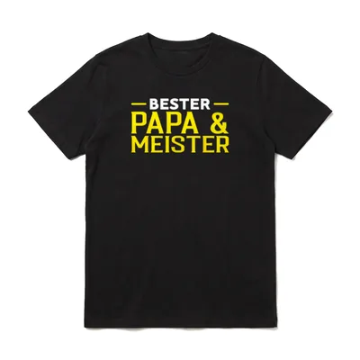 Bester Papa und Meister T-Shirt – Klassisches T-Shirt in Schwarz