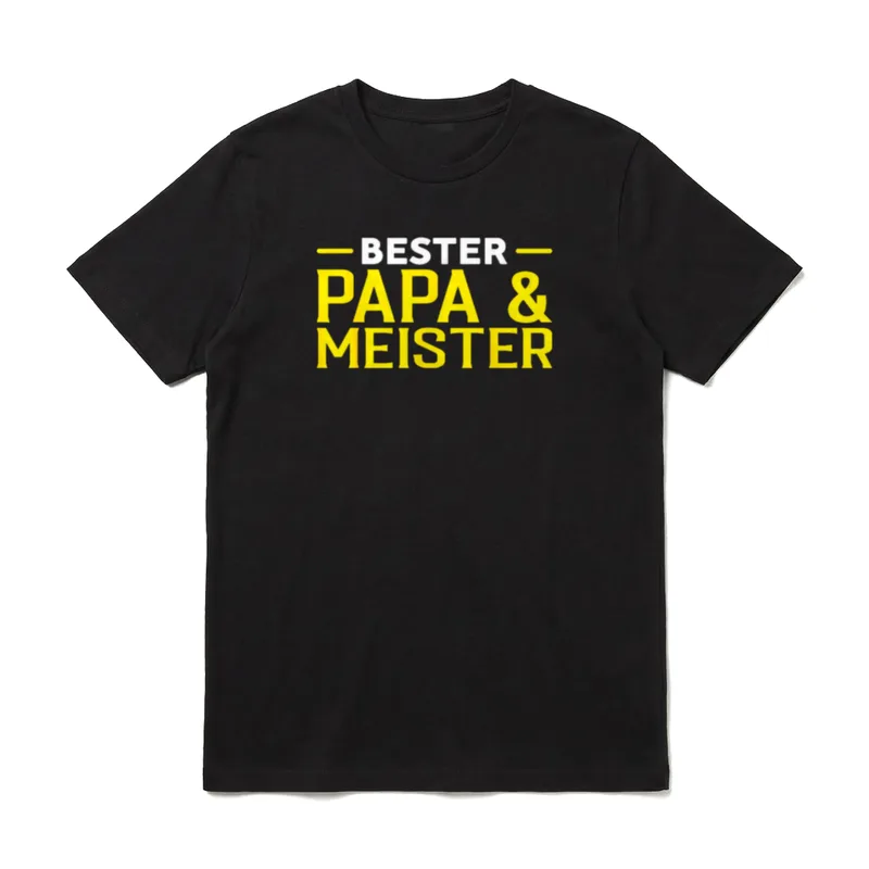 Bester Papa und Meister T-Shirt – Klassisches T-Shirt in Schwarz