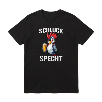 Specht Schluckspecht Papa Vatertag T-Shirt – Klassisches T-Shirt in Schwarz