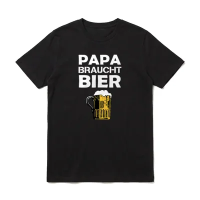 Papa braucht Bier lustiges T-Shirt – Klassisches T-Shirt in Schwarz