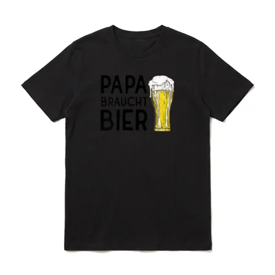 Papa braucht Bier Spruch lustiges T-Shirt – Klassisches T-Shirt in Schwarz