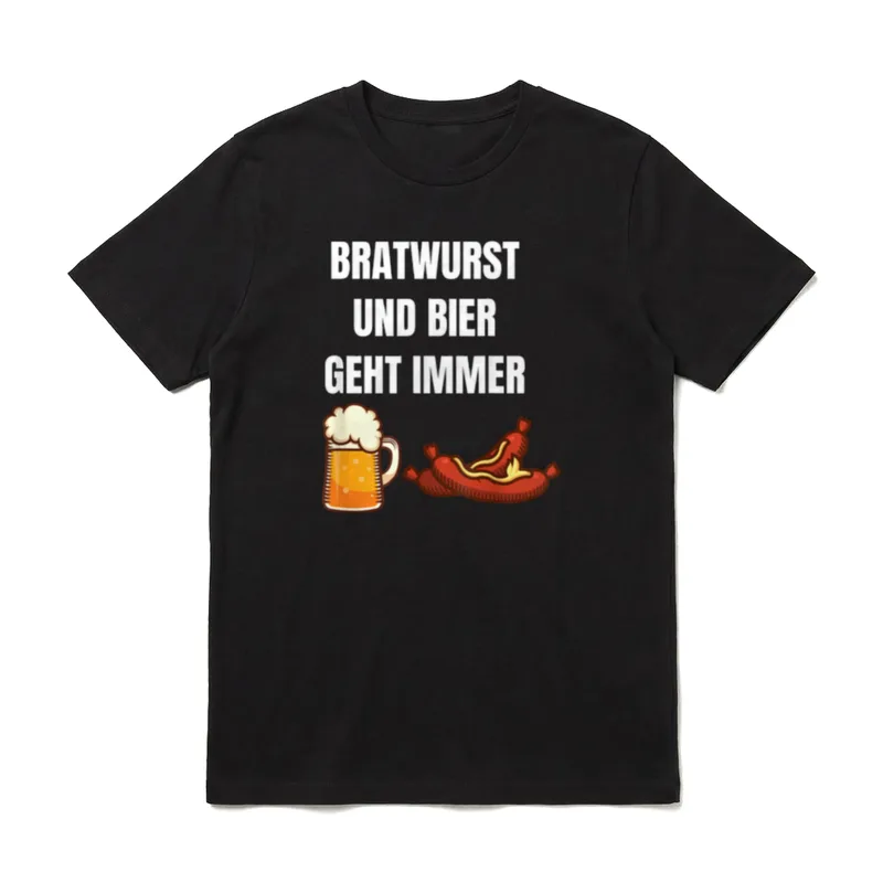 Bratwurst und Bier geht T-Shirt – Klassisches T-Shirt in Schwarz