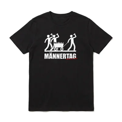 Männertag Vater Bollerwagen Bier T-Shirt – Klassisches T-Shirt in Schwarz