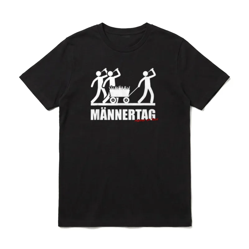 Männertag Vater Bollerwagen Bier T-Shirt – Klassisches T-Shirt in Schwarz