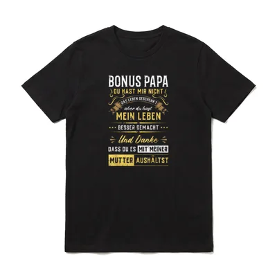 Bonus Papa Stiefvater Stiefpapa T-Shirt – Klassisches T-Shirt in Schwarz