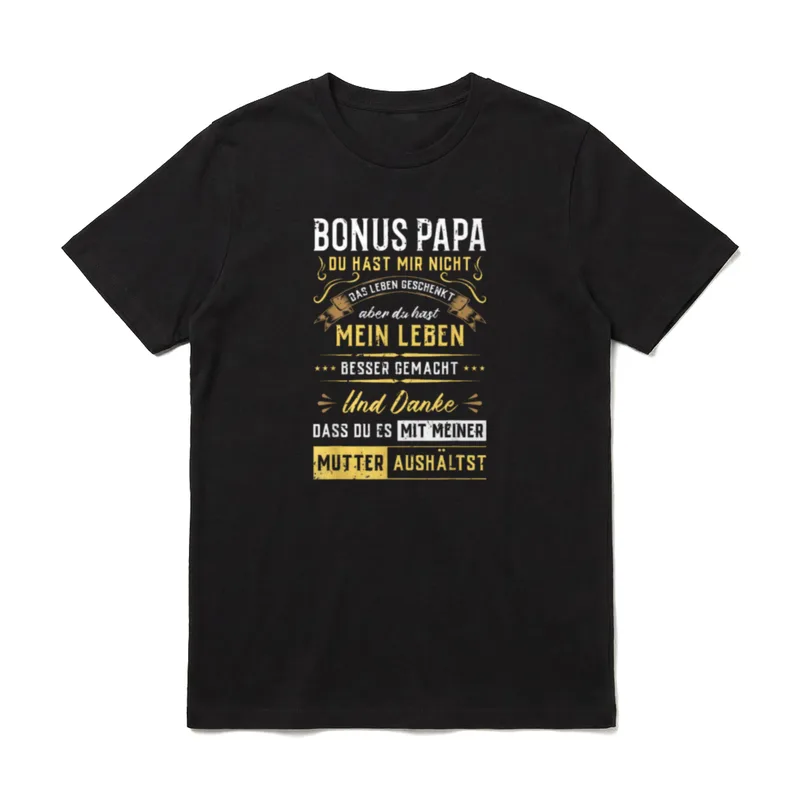 Bonus Papa Stiefvater Stiefpapa T-Shirt – Klassisches T-Shirt in Schwarz