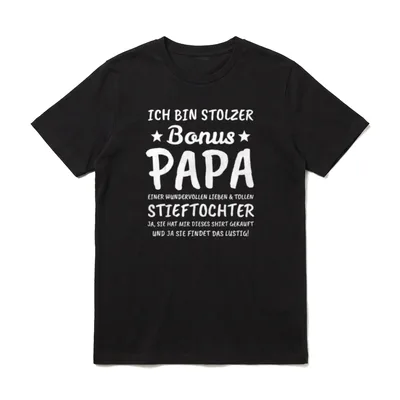 Bonus Papa Bonus Vater T-Shirt – Klassisches T-Shirt in Schwarz
