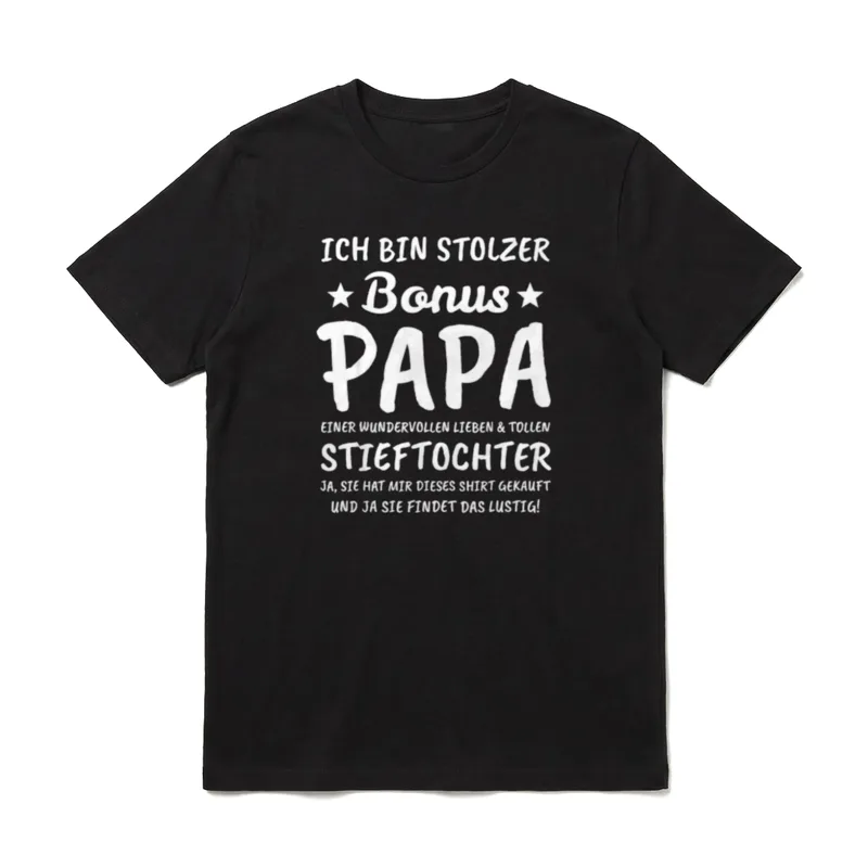 Bonus Papa Bonus Vater T-Shirt – Klassisches T-Shirt in Schwarz