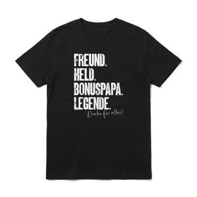 Bonuspapa Bester Stiefpapa Stiefvater T-Shirt – Klassisches T-Shirt in Schwarz