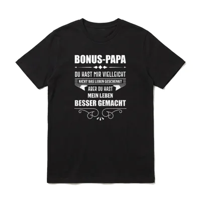 Bonus Papa Familie Stiefvater T-Shirt – Klassisches T-Shirt in Schwarz