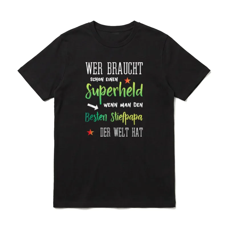 Superheld für den besten Stiefpapa T-Shirt – Klassisches T-Shirt in Schwarz