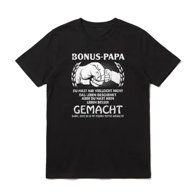 Lustig Bonus Papa du T-Shirt – Klassisches T-Shirt in Schwarz