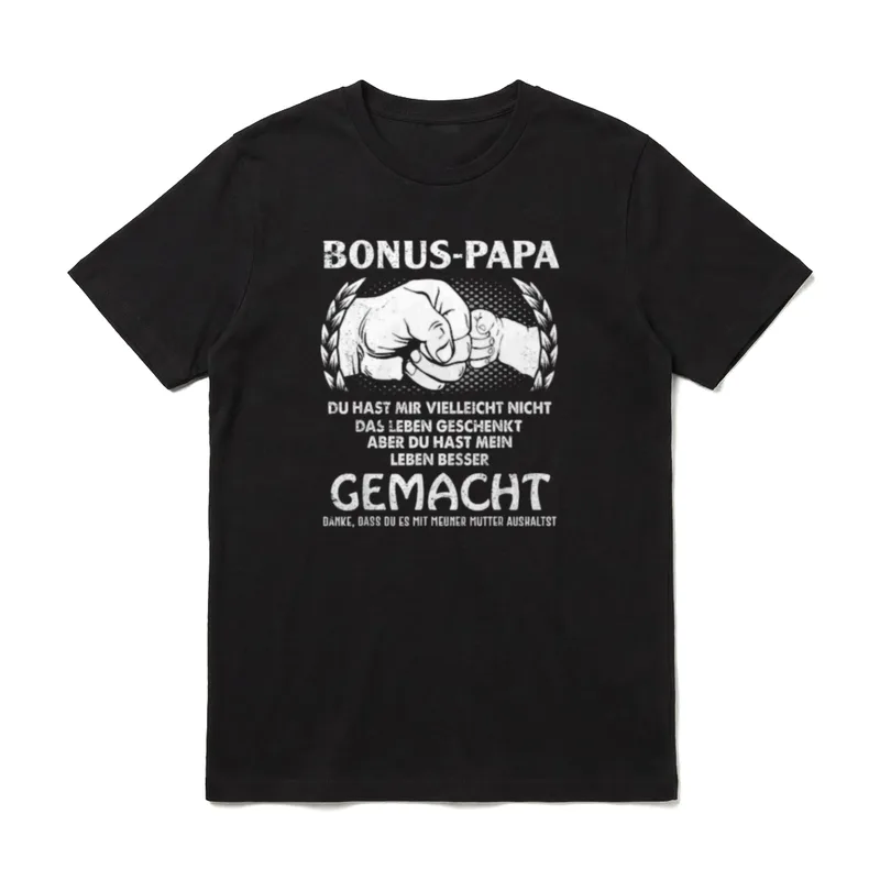 Lustig Bonus Papa du T-Shirt – Klassisches T-Shirt in Schwarz