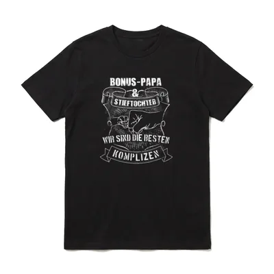 Bonus Papa Tochter Bonuspapa T-Shirt – Klassisches T-Shirt in Schwarz
