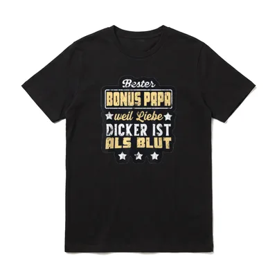 Bester Bonus Papa weil liebe T-Shirt – Klassisches T-Shirt in Schwarz