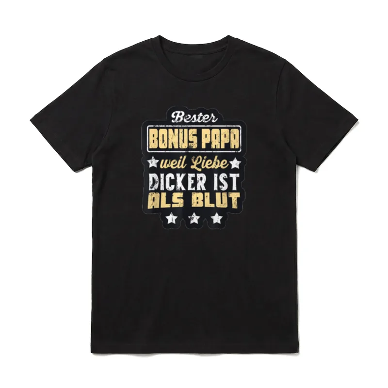 Bester Bonus Papa weil liebe T-Shirt – Klassisches T-Shirt in Schwarz