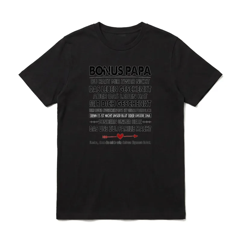 Bonus Papa Stiefvater Leben besser T-Shirt – Klassisches T-Shirt in Schwarz