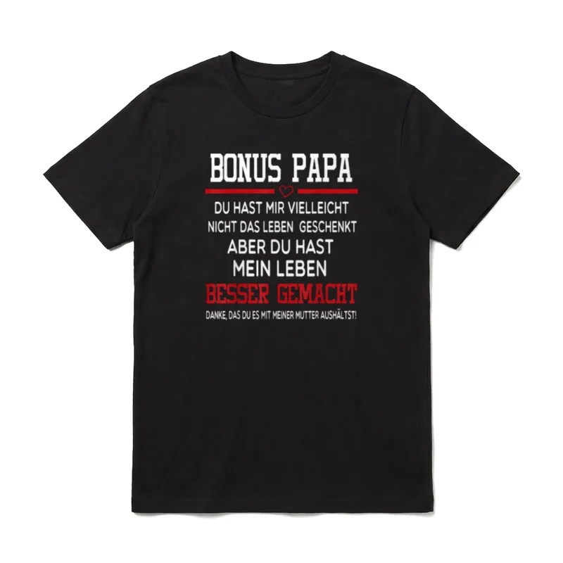 Bonus Papa Stiefvater T-Shirt – Klassisches T-Shirt in Schwarz