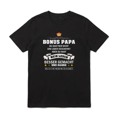 Bonus Papa Stiefvater Vater T-Shirt – Klassisches T-Shirt in Schwarz