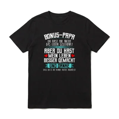Bonus Papa Stiefvater Ziehvater T-Shirt – Klassisches T-Shirt in Schwarz