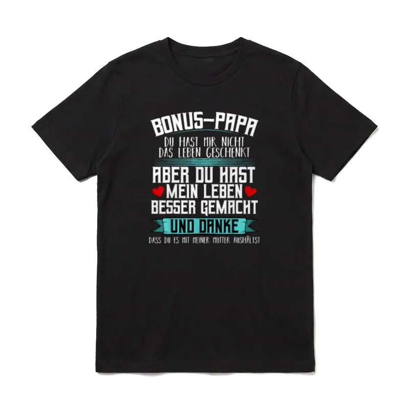Bonus Papa Stiefvater Ziehvater T-Shirt – Klassisches T-Shirt in Schwarz