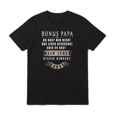 Bonus Papa Stiefvater Stiefpapa lustiger T-Shirt – Klassisches T-Shirt in Schwarz