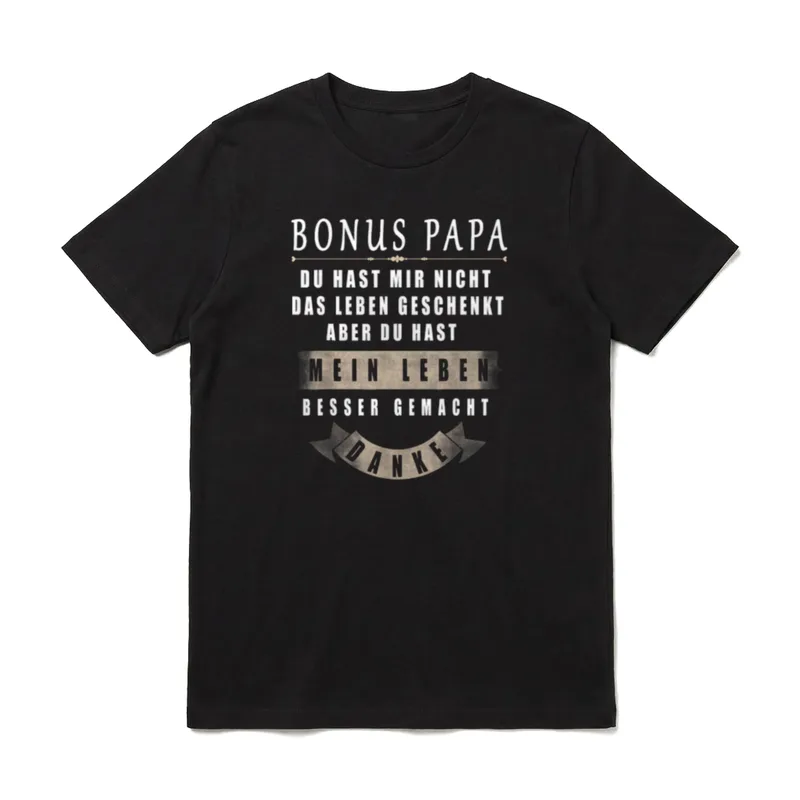Bonus Papa Stiefvater Stiefpapa lustiger T-Shirt – Klassisches T-Shirt in Schwarz
