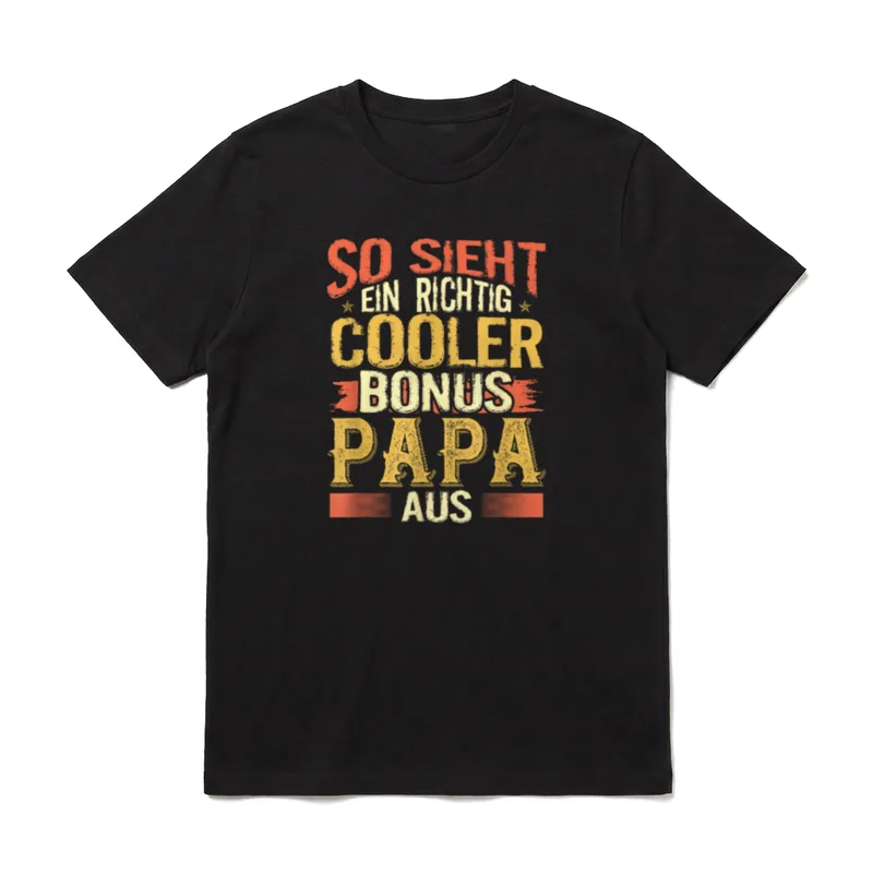 Vatertag cooler Bonus Papa T-Shirt – Klassisches T-Shirt in Schwarz