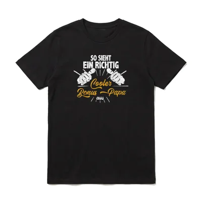 So sieht ein richtig Bonus-Papa & Stiefpapa T-Shirt – Klassisches T-Shirt in Schwarz
