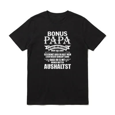 Bonus Papa oder zu Weihnachten T-Shirt – Klassisches T-Shirt in Schwarz