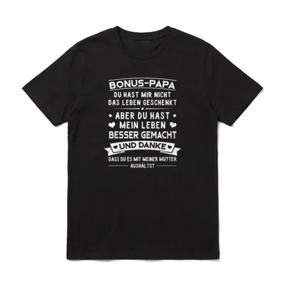 Bonus Papa Stiefvater Leben Bonus-Papa & Stiefpapa T-Shirt – Klassisches T-Shirt in Schwarz