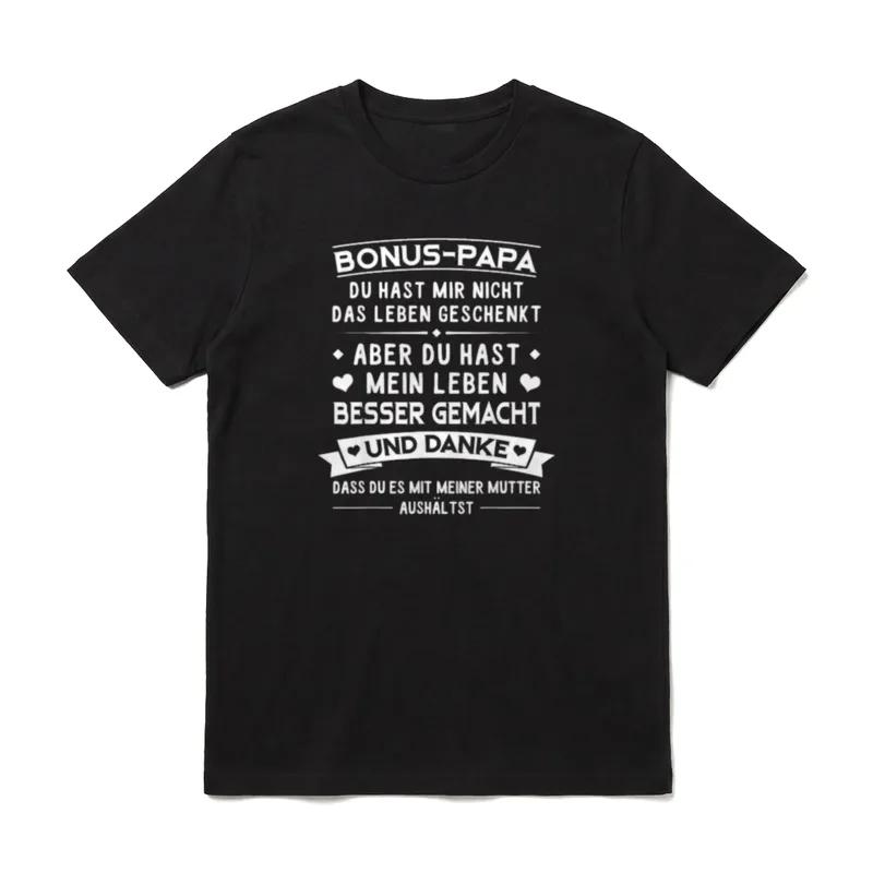 Bonus Papa Stiefvater Leben Bonus-Papa & Stiefpapa T-Shirt – Klassisches T-Shirt in Schwarz