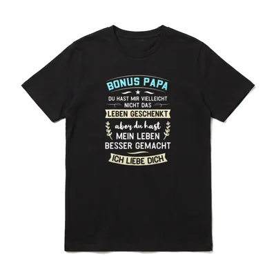 Bonus Papa Stiefvater Stiefpapa Danke T-Shirt – Klassisches T-Shirt in Schwarz