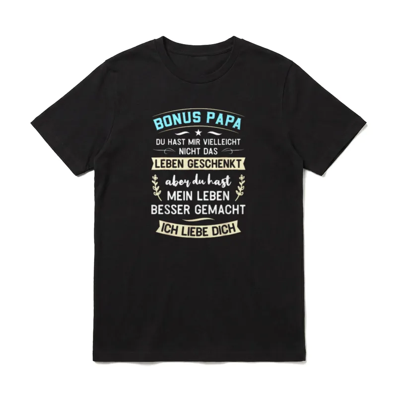 Bonus Papa Stiefvater Stiefpapa Danke T-Shirt – Klassisches T-Shirt in Schwarz