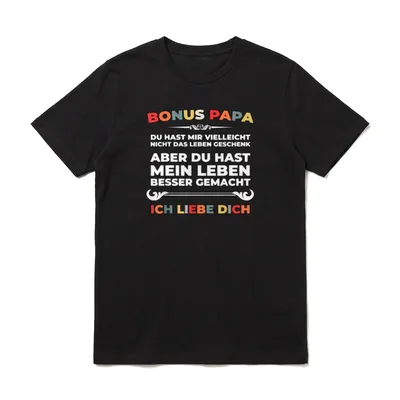 Bonus Papa Stiefvater Bonusvater T-Shirt – Klassisches T-Shirt in Schwarz