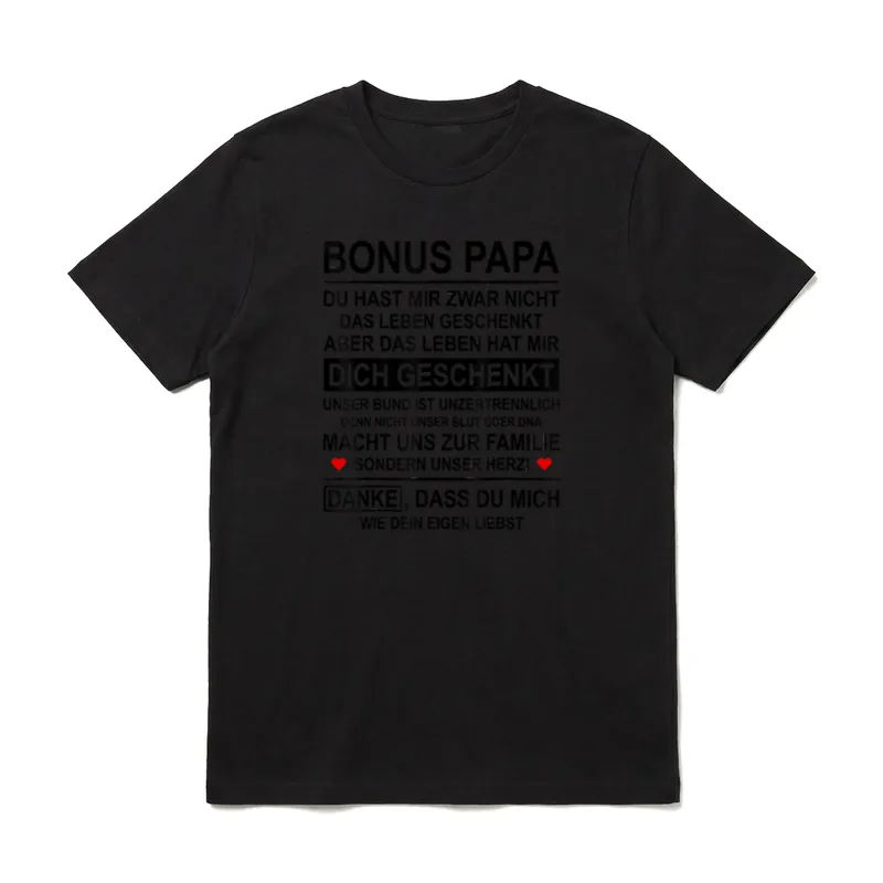 Bonus Papa Stiefvater Spruch Ersatzpapa T-Shirt – Klassisches T-Shirt in Schwarz