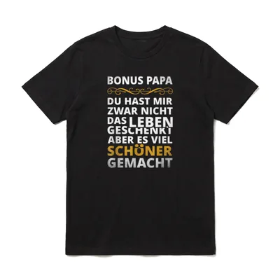 Stieftochter Stiefsohn Stiefvater Bonus T-Shirt – Klassisches T-Shirt in Schwarz