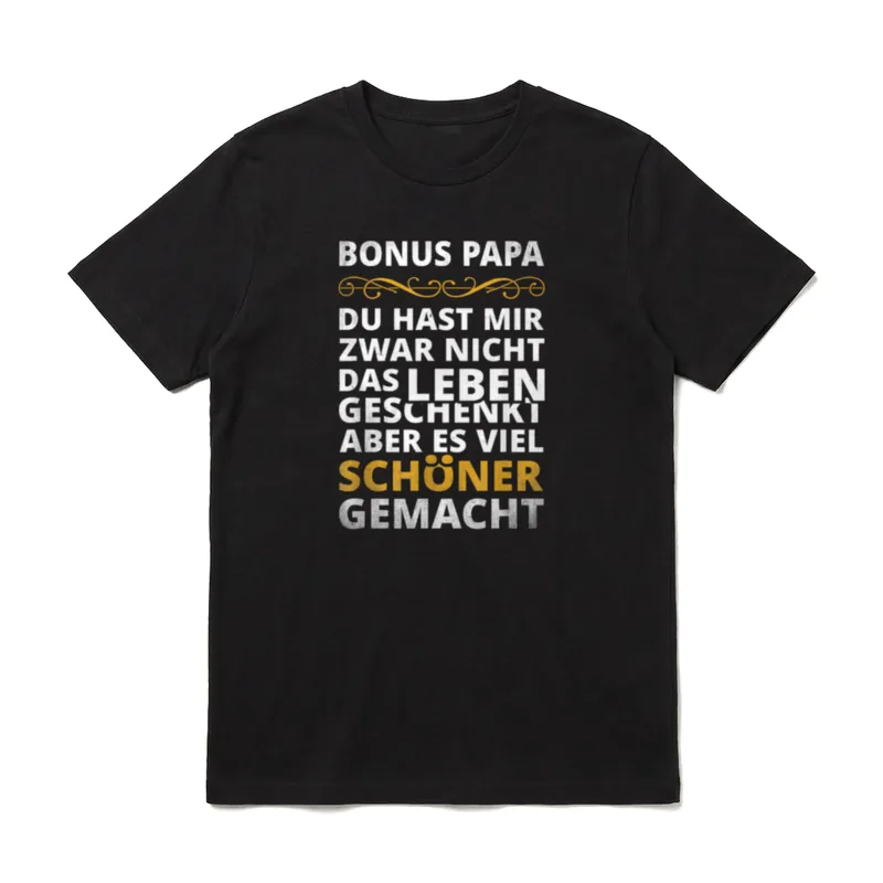 Stieftochter Stiefsohn Stiefvater Bonus T-Shirt – Klassisches T-Shirt in Schwarz