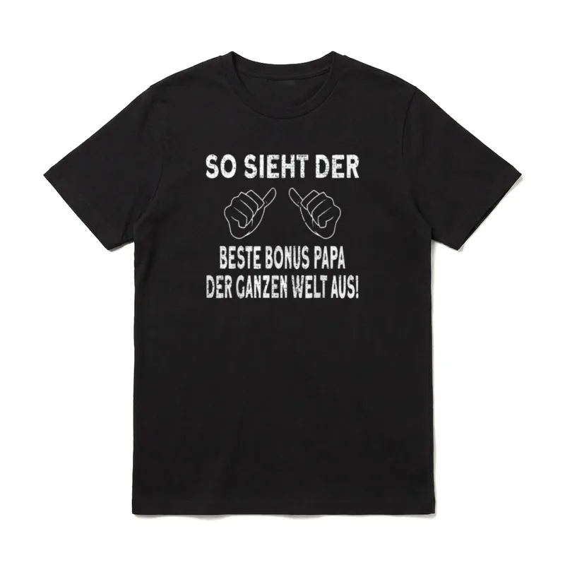 Bester Bonus Papa der Welt T-Shirt – Klassisches T-Shirt in Schwarz