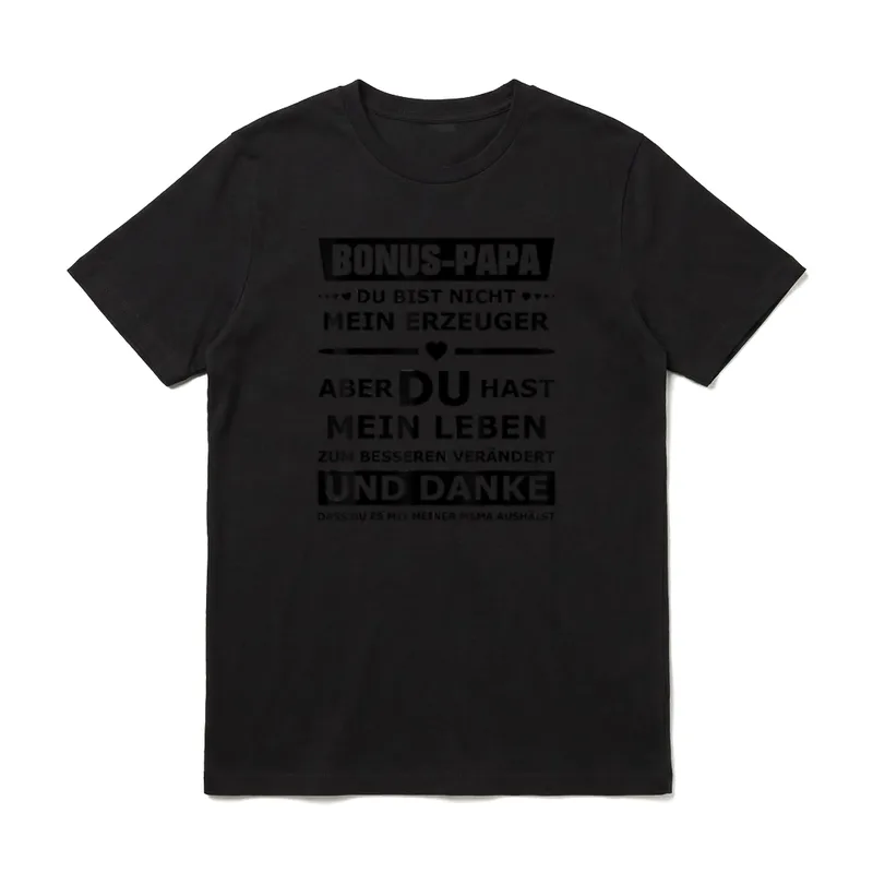 Bonus Papa Stiefvater Ersatzpapa T-Shirt – Klassisches T-Shirt in Schwarz