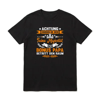 Lustig Bonus Papa Stiefvater Sprüche T-Shirt – Klassisches T-Shirt in Schwarz