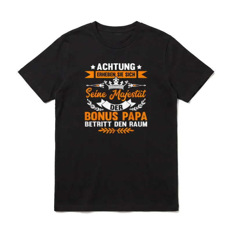 Lustig Bonus Papa Stiefvater Sprüche T-Shirt – Klassisches T-Shirt in Schwarz