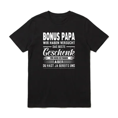 Bonus Papa Stiefvater Stiefpapa Bester T-Shirt – Klassisches T-Shirt in Schwarz