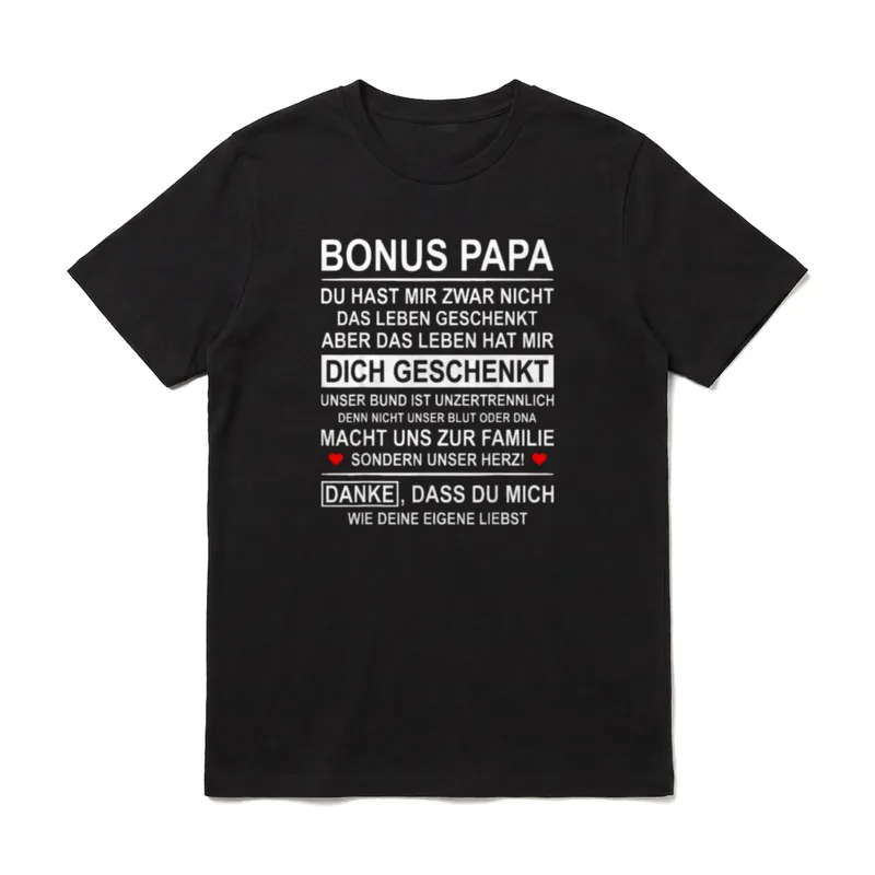 Bonus Papa Perfekte T-Shirt – Klassisches T-Shirt in Schwarz