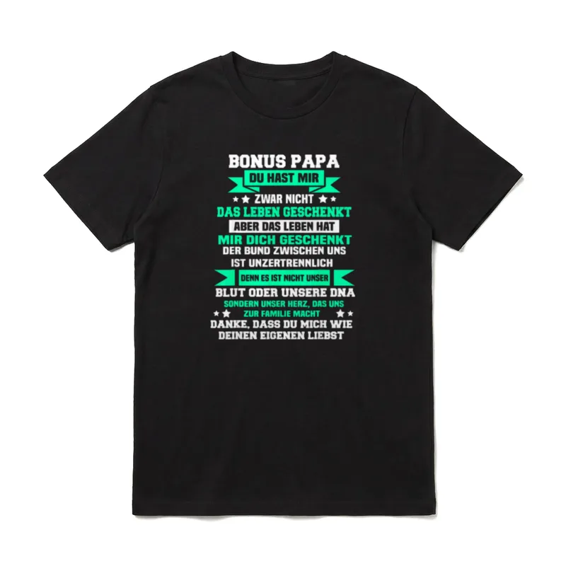 Bonus Papa Stiefpapa Stiefsohn T-Shirt – Klassisches T-Shirt in Schwarz