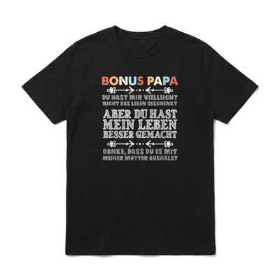 für Bonuspapa Ziehpapa Stiefpapa T-Shirt – Klassisches T-Shirt in Schwarz