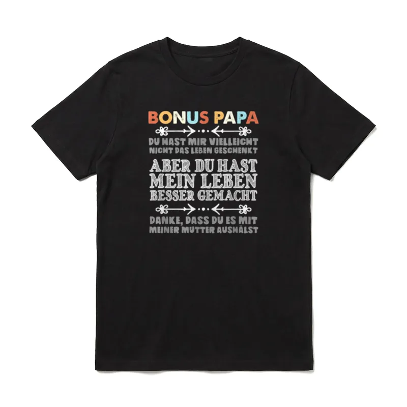 für Bonuspapa Ziehpapa Stiefpapa T-Shirt – Klassisches T-Shirt in Schwarz