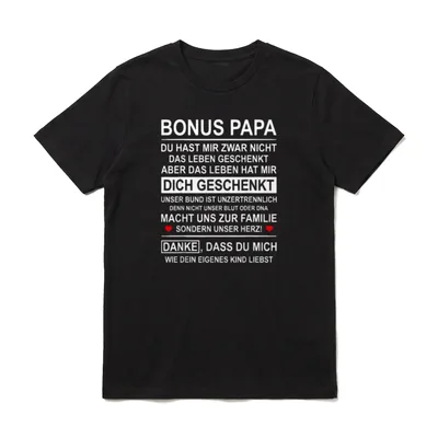Bonus Papa Danke Stiefvater T-Shirt – Klassisches T-Shirt in Schwarz
