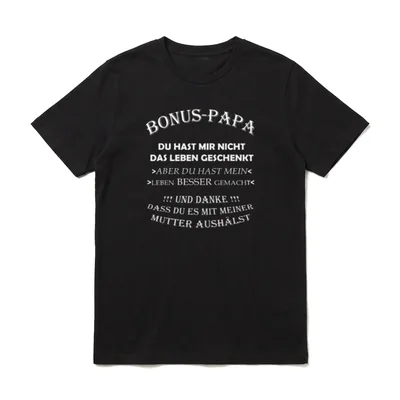 Lustiges Bonus Papa Fun T-Shirt – Klassisches T-Shirt in Schwarz