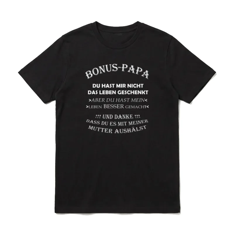 Lustiges Bonus Papa Fun T-Shirt – Klassisches T-Shirt in Schwarz